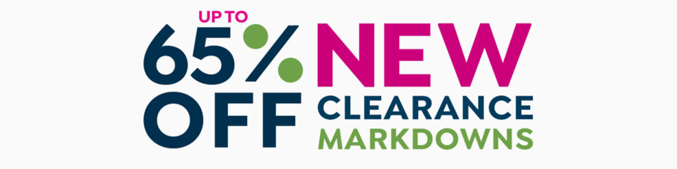 up to sixty five percent off new clearance markdowns