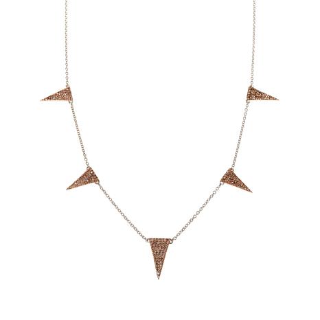 Colleen Lopez Ctw Diamond Triangle Station Sterling Silver Necklace