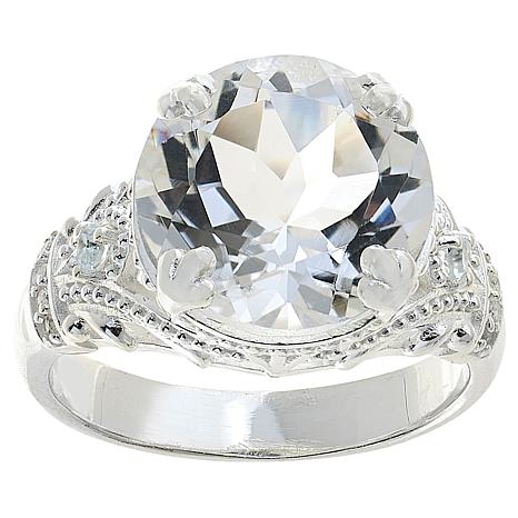 Herkimer Mines Diamond Quartz And Gem Faceted Round Ring 23117392 HSN