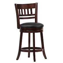 Home Origin Tiny-Slat-Back Espresso Swivel Chair