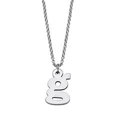 Sterling Silver Lowercase Initial Pendant with Chain