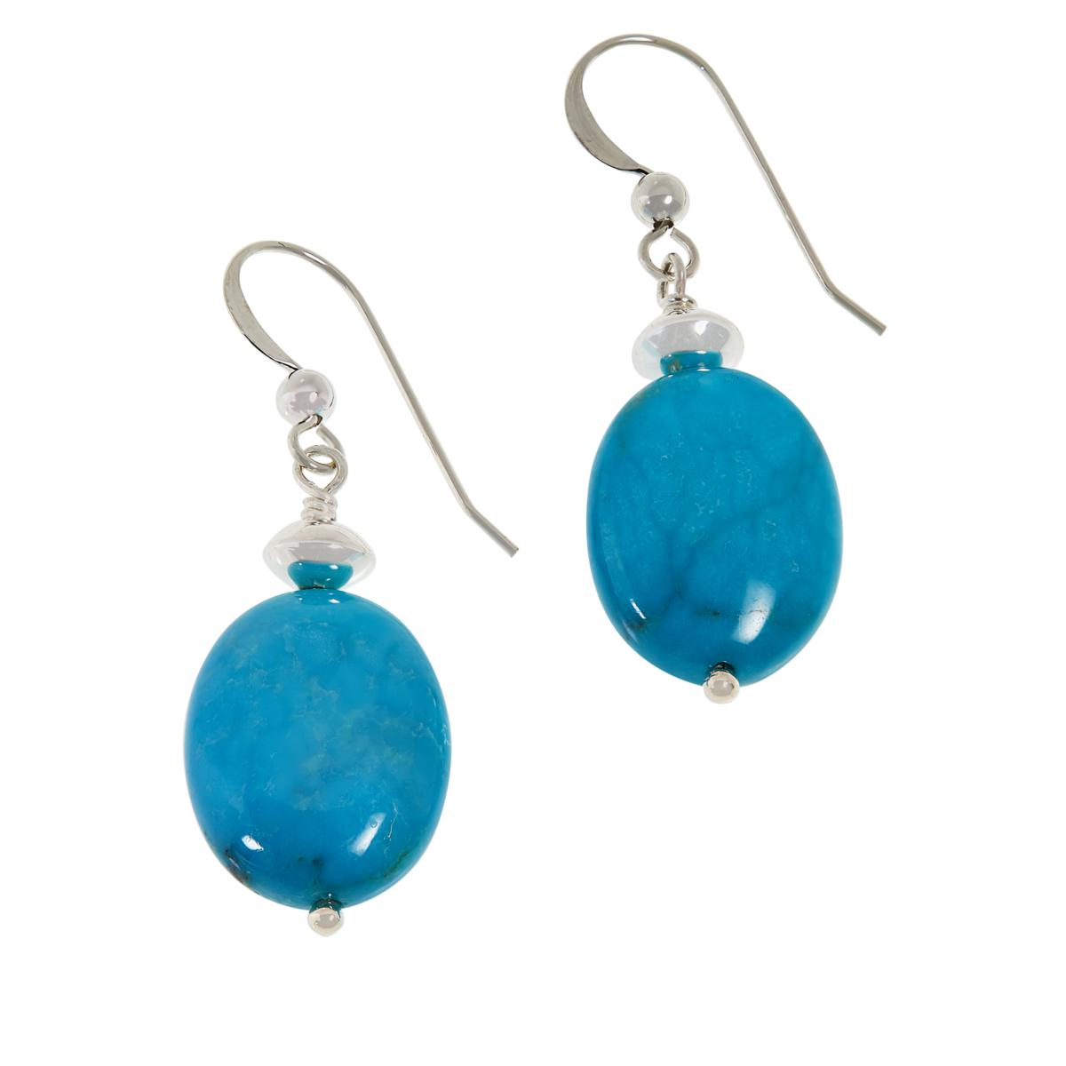 Jay King Sterling Silver Cloudy Mountain Turquoise Drop Earrings