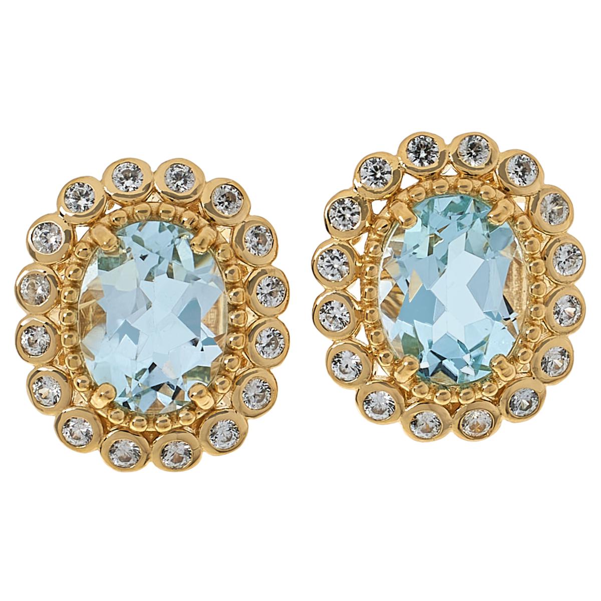 Colleen Lopez Gemstone Scalloped Halo Stud Earrings 22440602 HSN