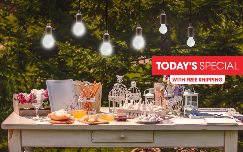 (HSN) Improvements 6pack Indoor/Outdoor LED Pendant Pull Lights with