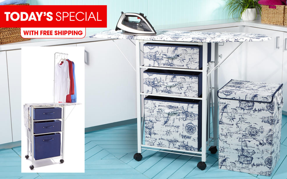 (HSN) Improvements Ironing Center with Hamper