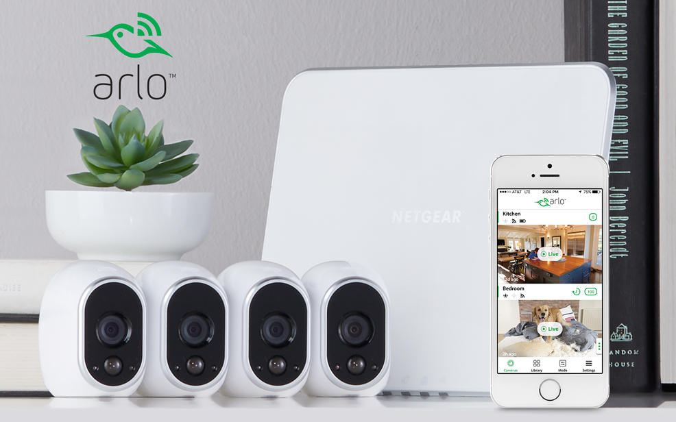 (HSN) NETGEAR Arlo Indoor/Outdoor Wireless 4Camera HD Video Security