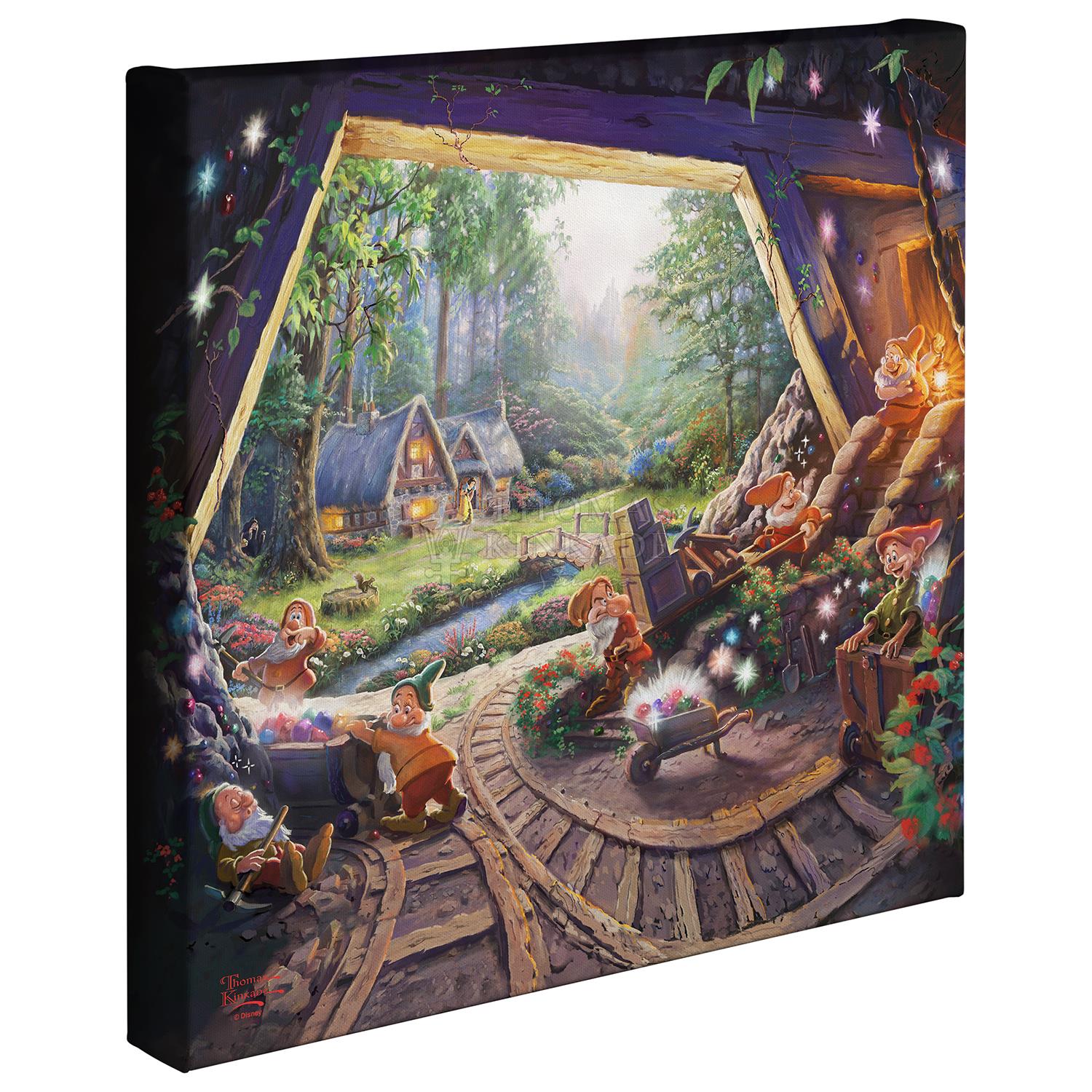 Thomas Kinkade Disney Snow White & Seven Dwarfs Gallery Wrapped Canvas ...