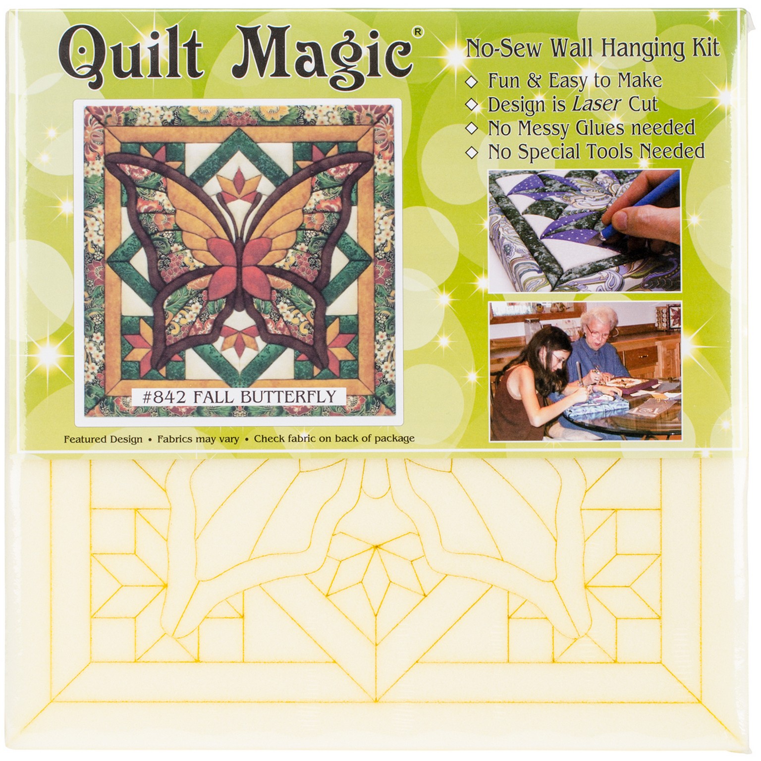QuiltMagic No Sew Wall Hanging Kit Fall Butterfly 20677725 HSN