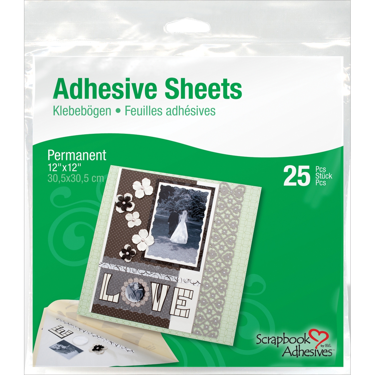 Scrapbook Adhesives Permanent Adhesive Sheets 25/Pkg 12X12 7095807