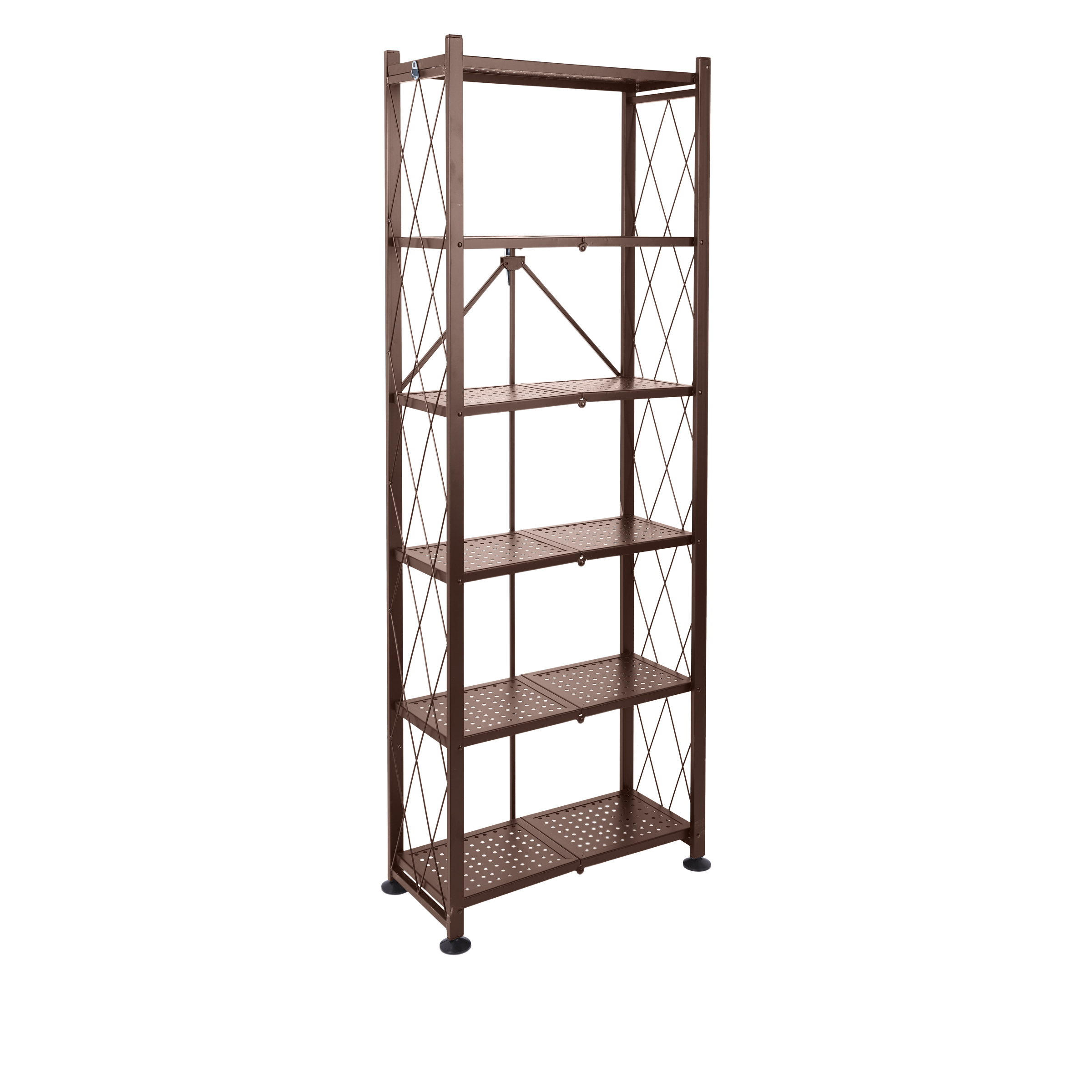 Origami foldable steel 6 tier bookshelf