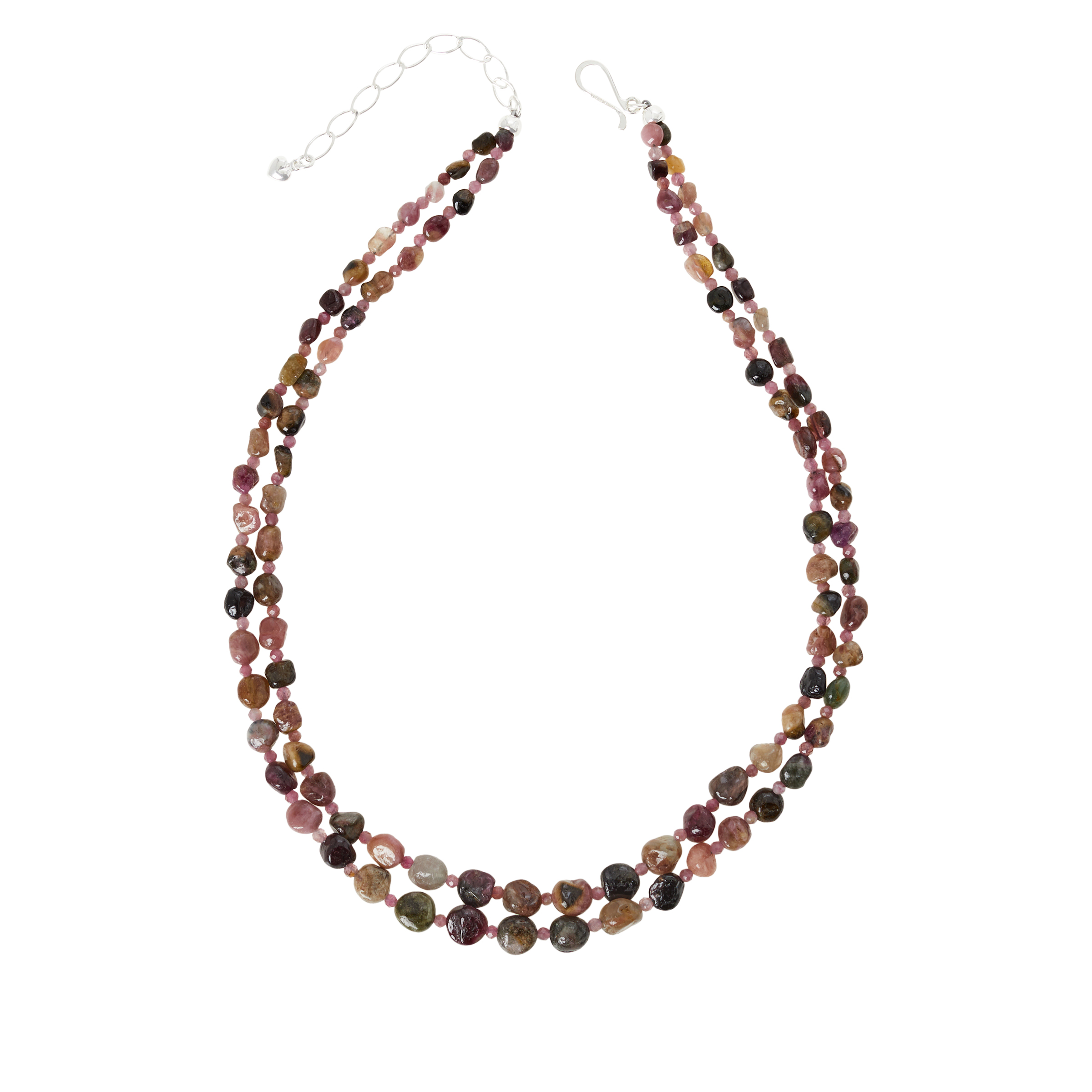 Jay King Sterling Silver Multicolor Tourmaline 2Strand Necklace 20620834 HSN