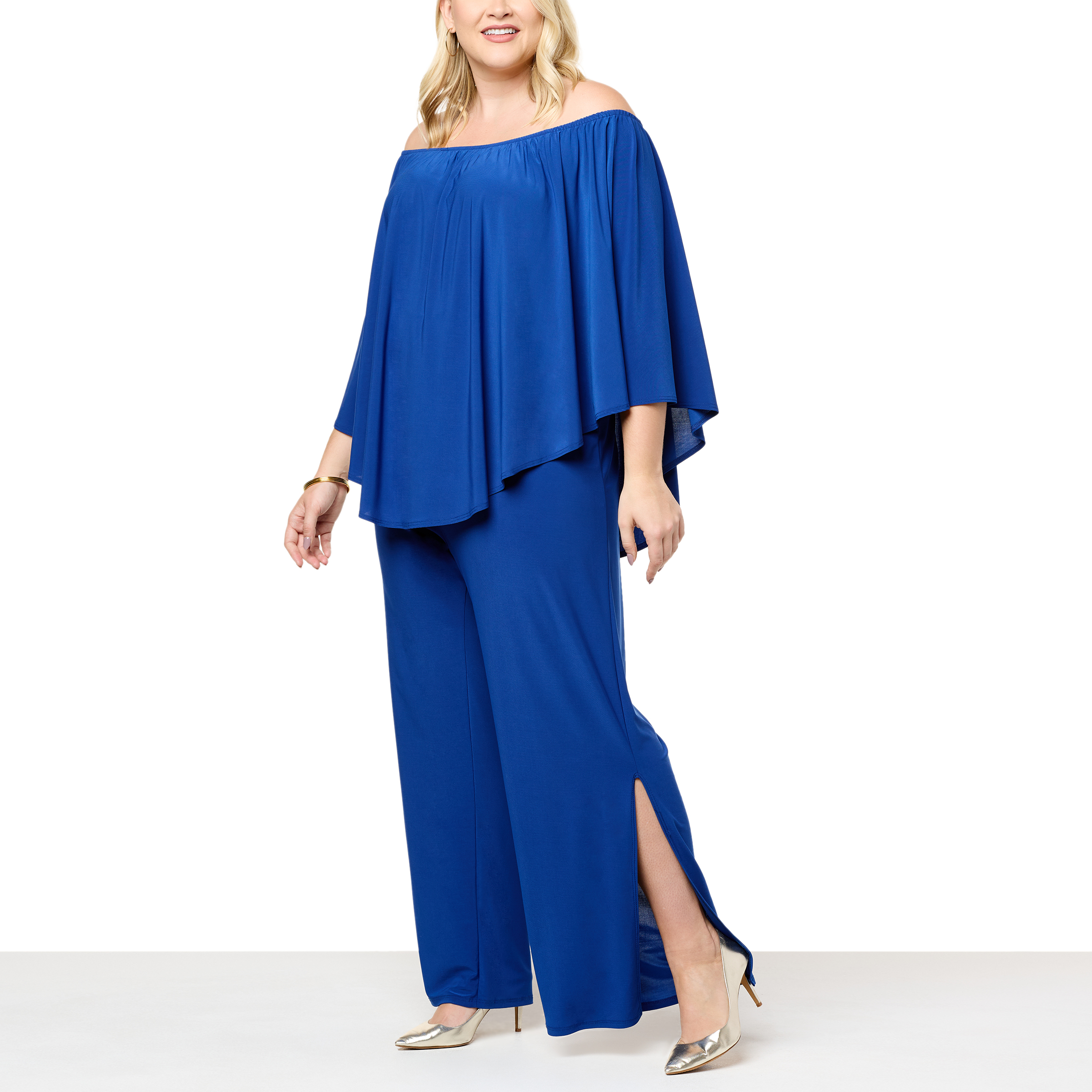 Antthony On/OffShoulder Overlay Jumpsuit 20621054 HSN