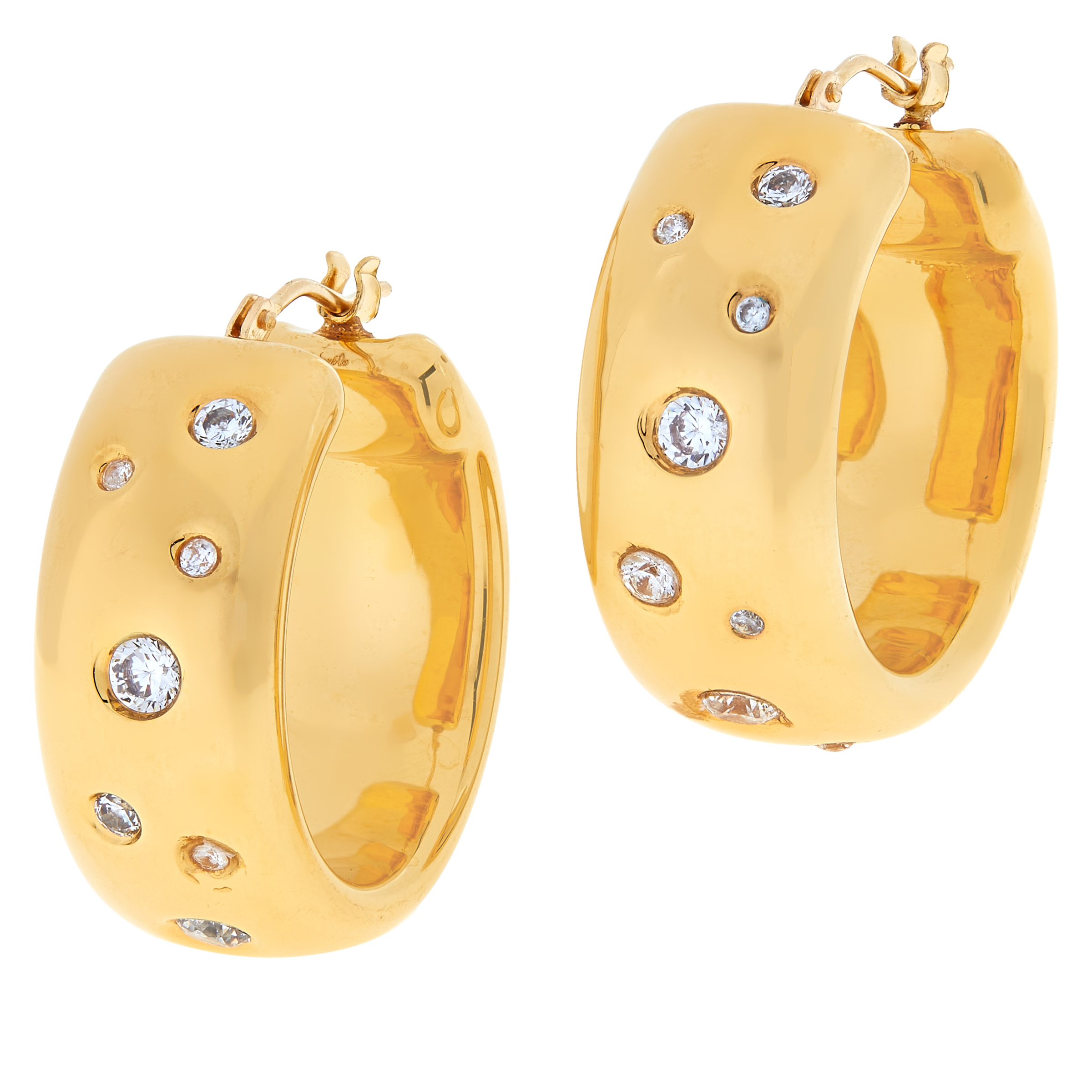 Soave Oro 14K Electroform Cubic Zirconia Hoop Earrings 20648009 HSN