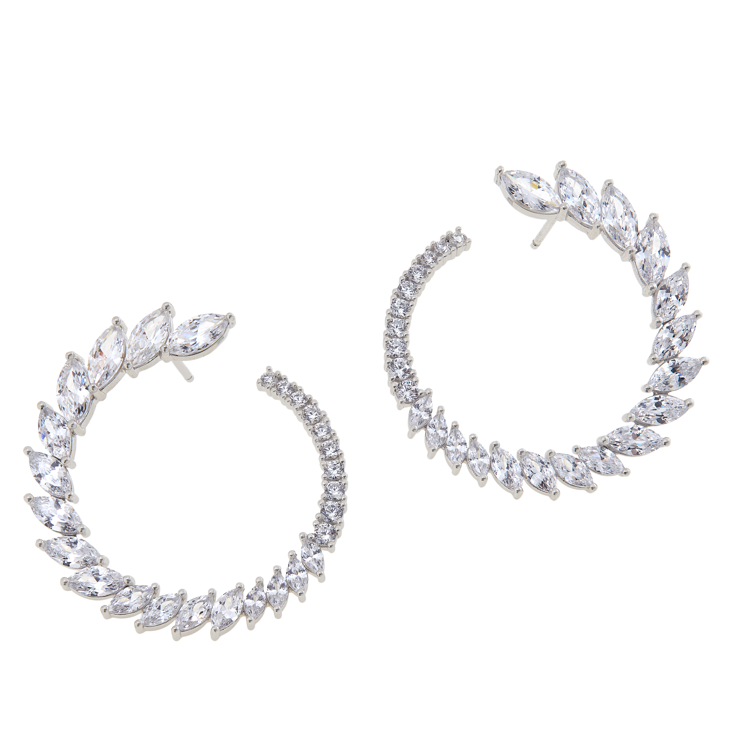 Radiance by Absolute™ Sterling Silver Graduated Hoop Earrings ...