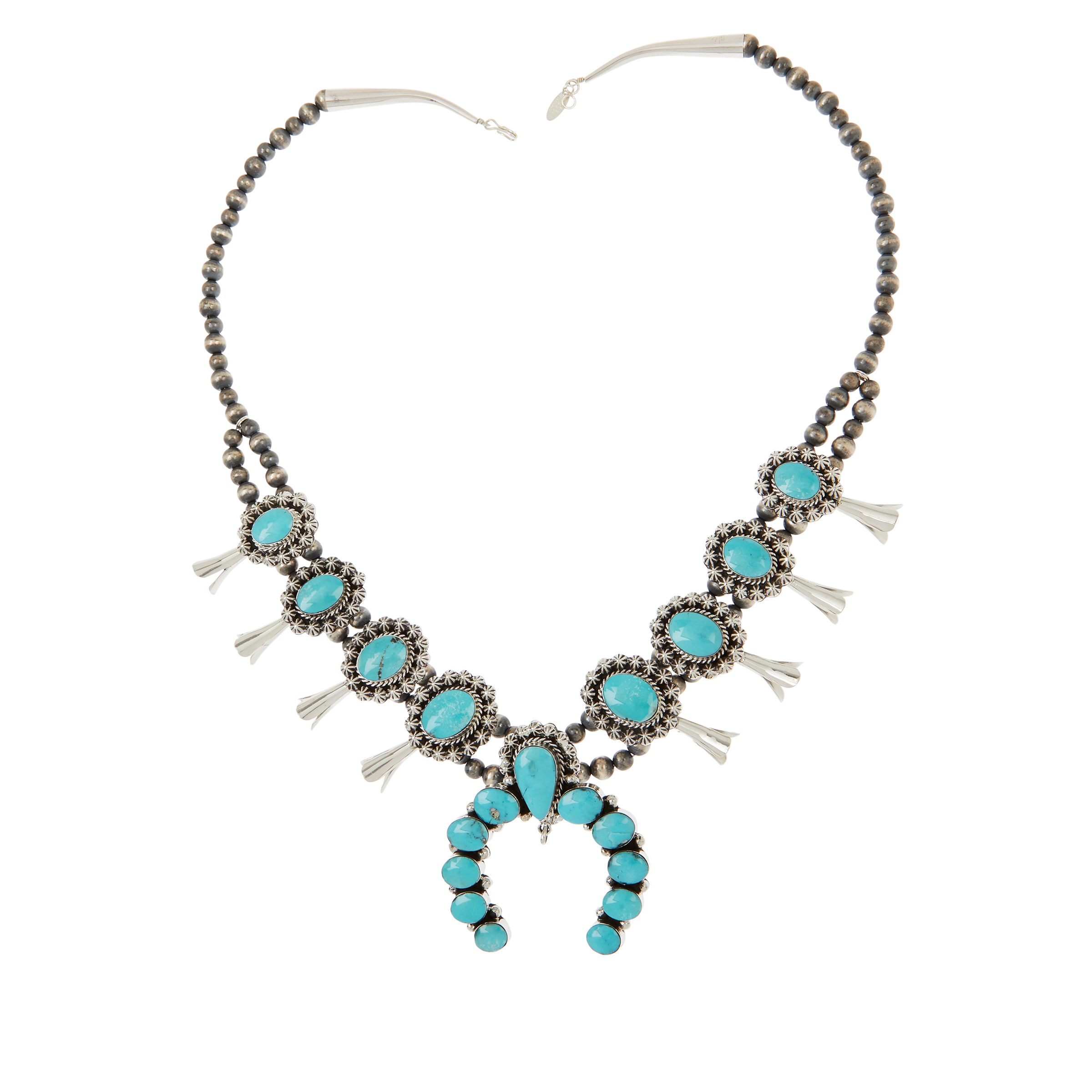 Chaco Canyon Campitos Turquoise Squash Blossom Necklace - 20882476 | HSN