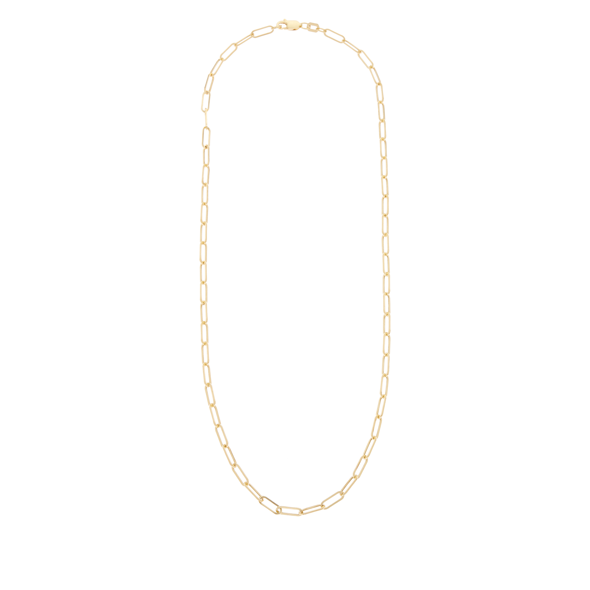 14K Gold 18" Paperclip Link Chain Necklace 20919461 HSN