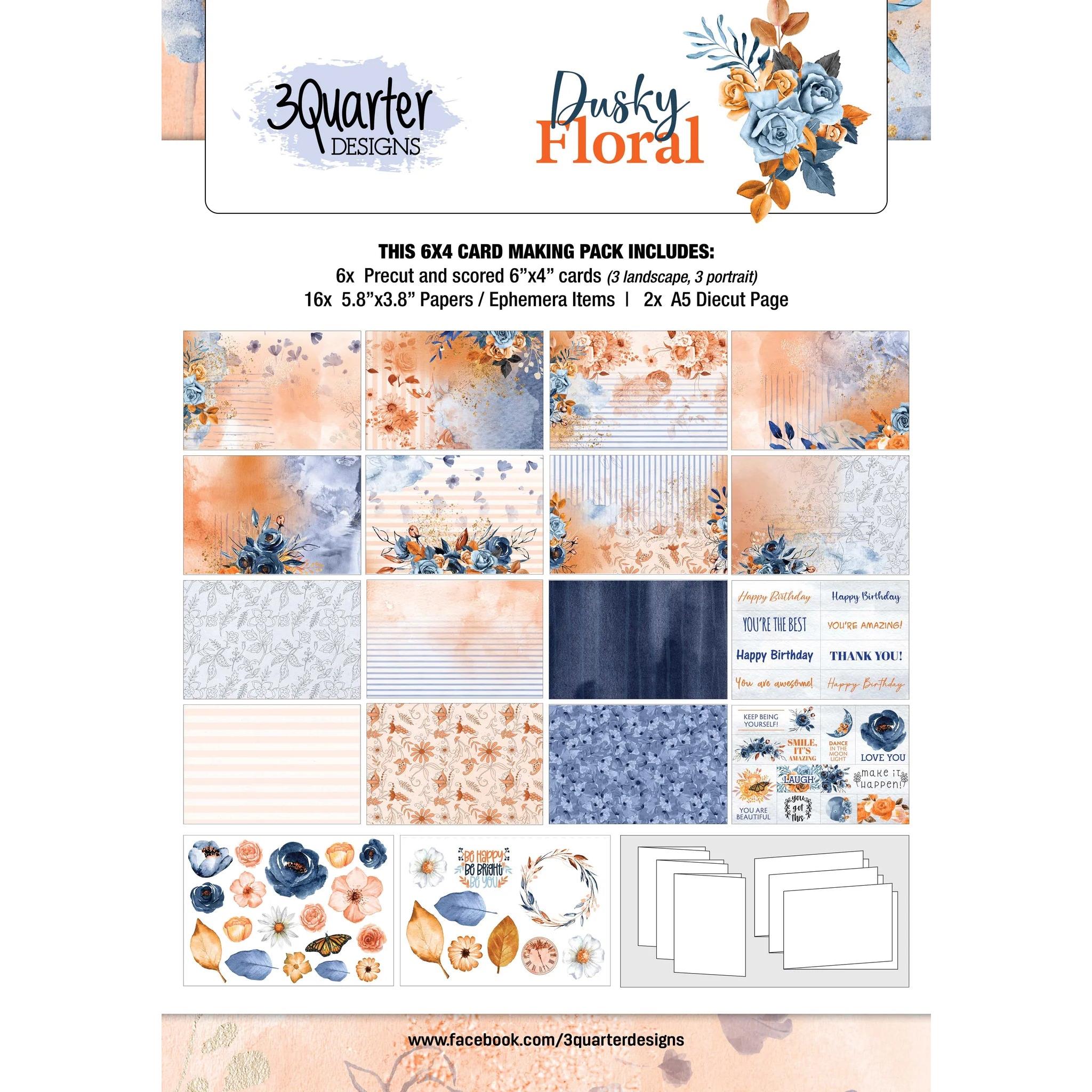 3Quarter Design Dusky Floral Card Making Kit 21047767 HSN