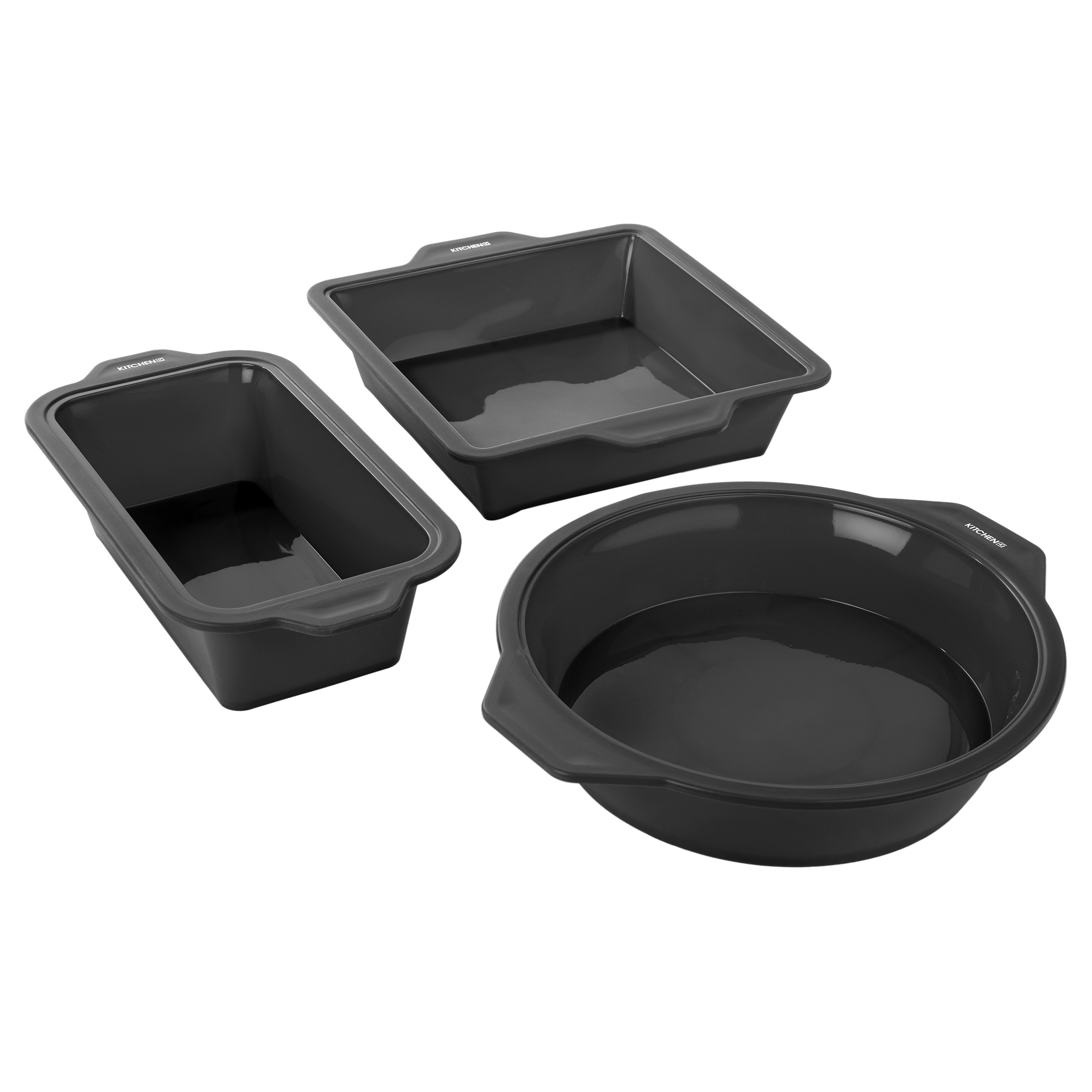 Kitchen HQ 3piece Silicone Bakeware Set with Metal Frames 21651316 HSN