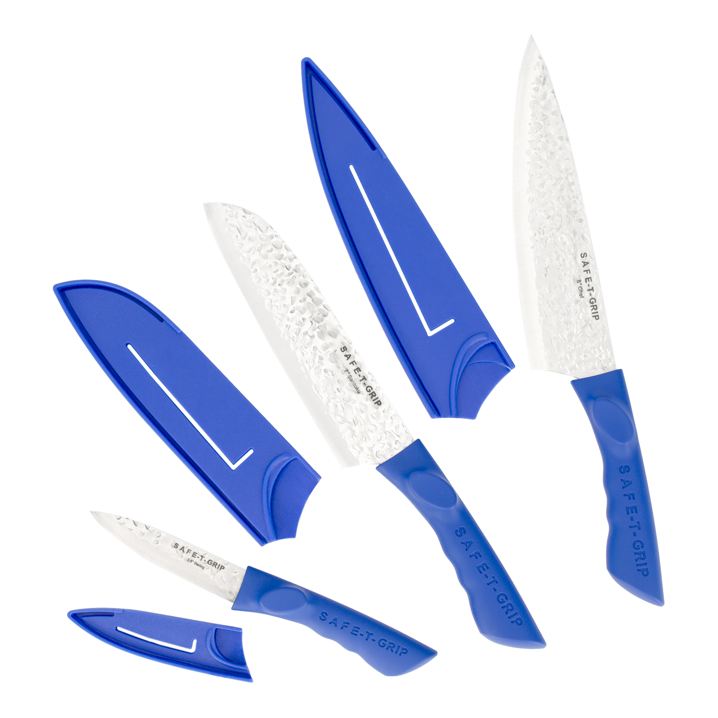 SafeTGrip 6piece Hammered Knife Set 22179414 HSN