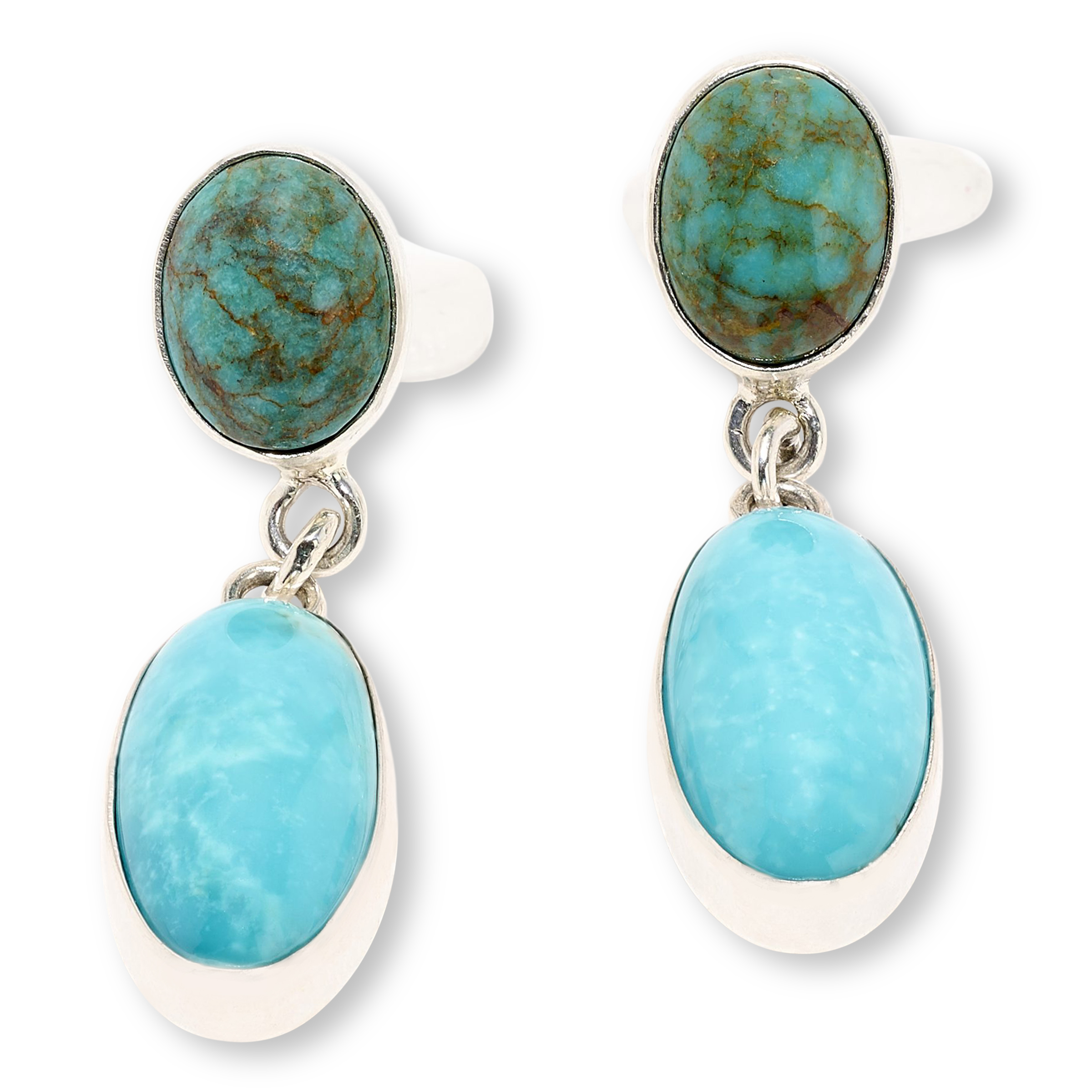 Jay King Sterling Silver Andean Blue Turquoise Oval Drop Earrings | HSN