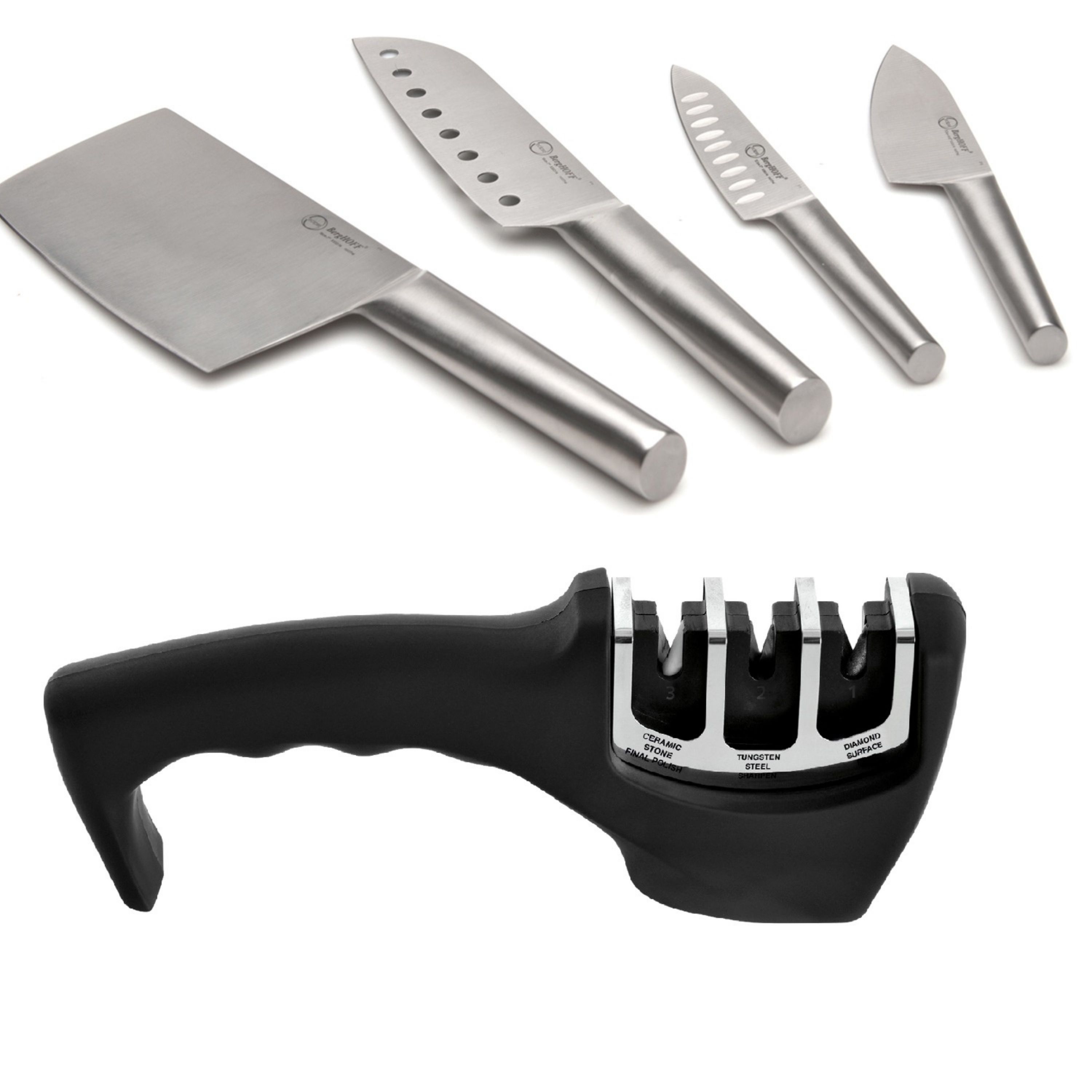BergHOFF® 5piece Santoku Knife Set and Sharpener 9223903 HSN
