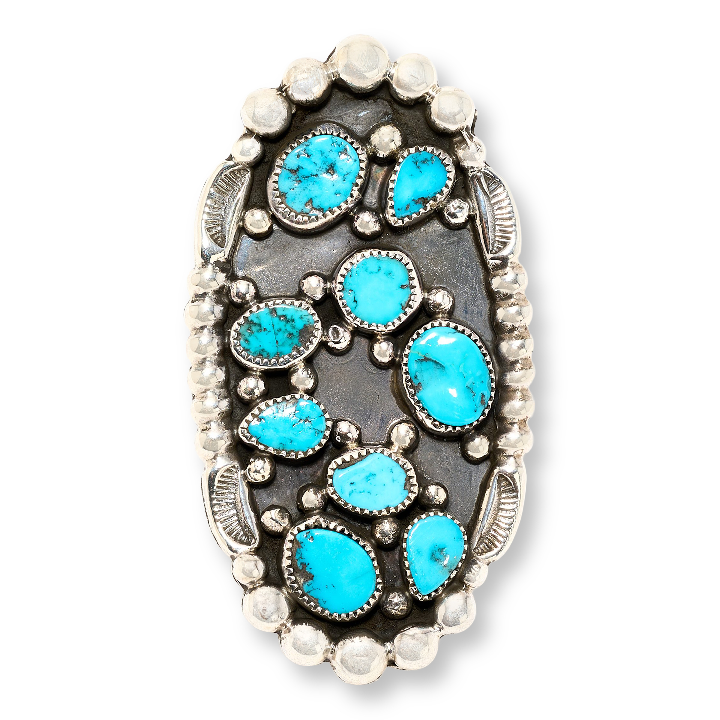 Chaco Canyon Kingman Turquoise Mixed Cut Cluster Ring | HSN