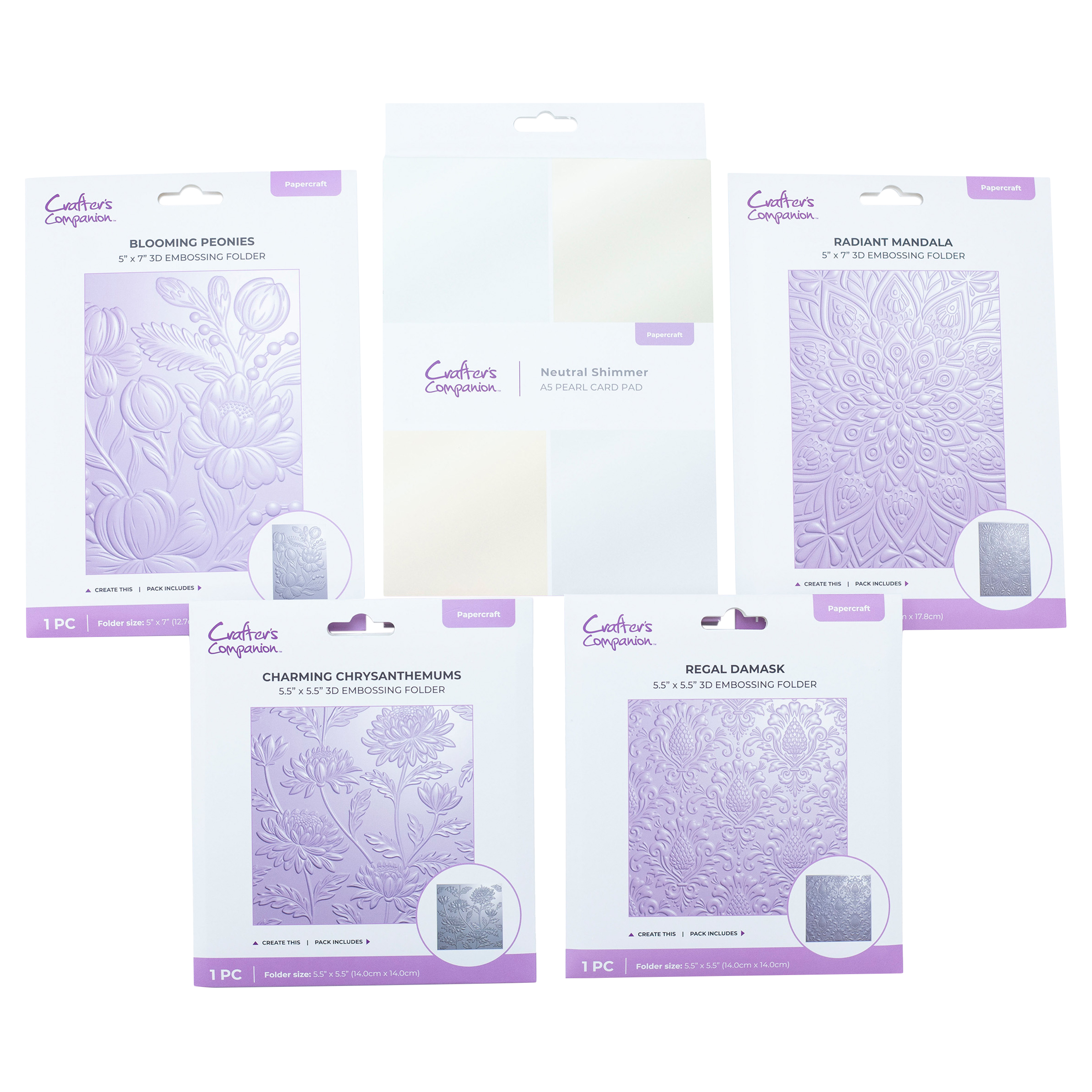 Crafter's Companion 3D Embossing Folders & Card Pad | HSN