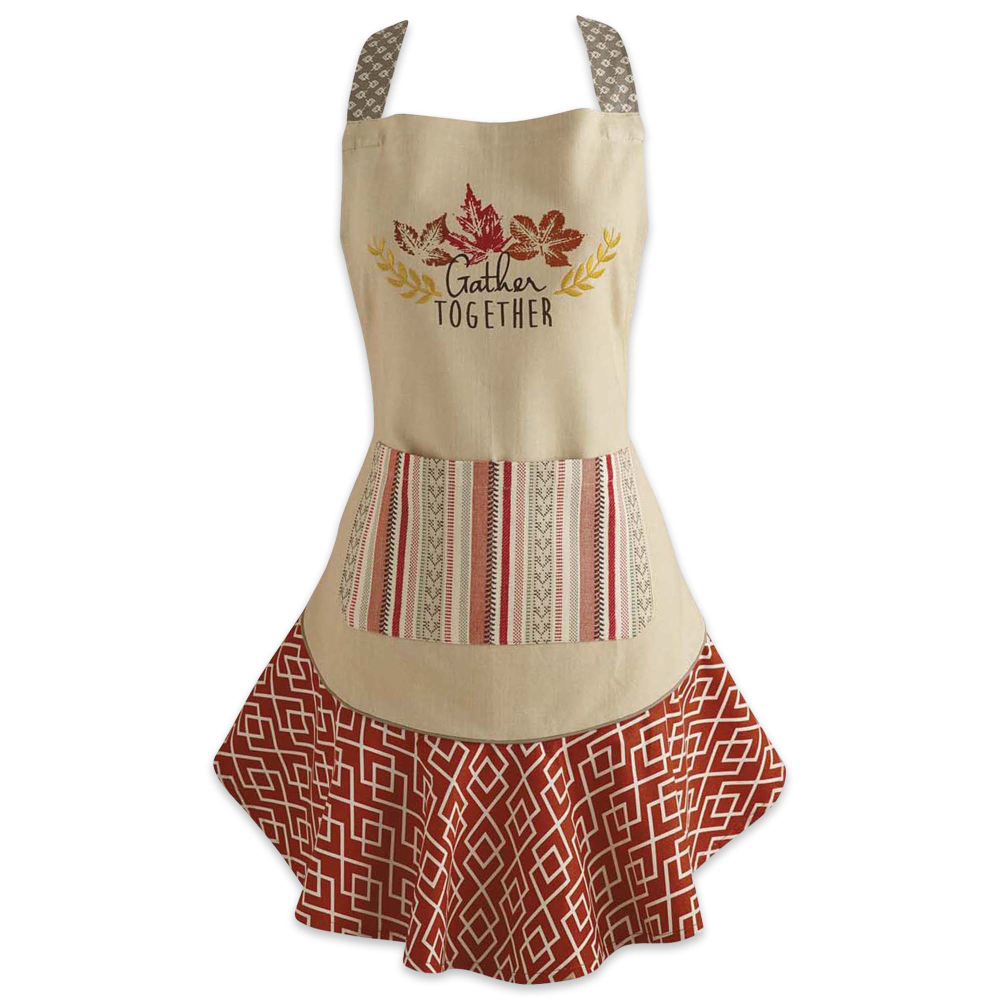 Design Imports Gather Together Ruffle Apron 9309090 HSN