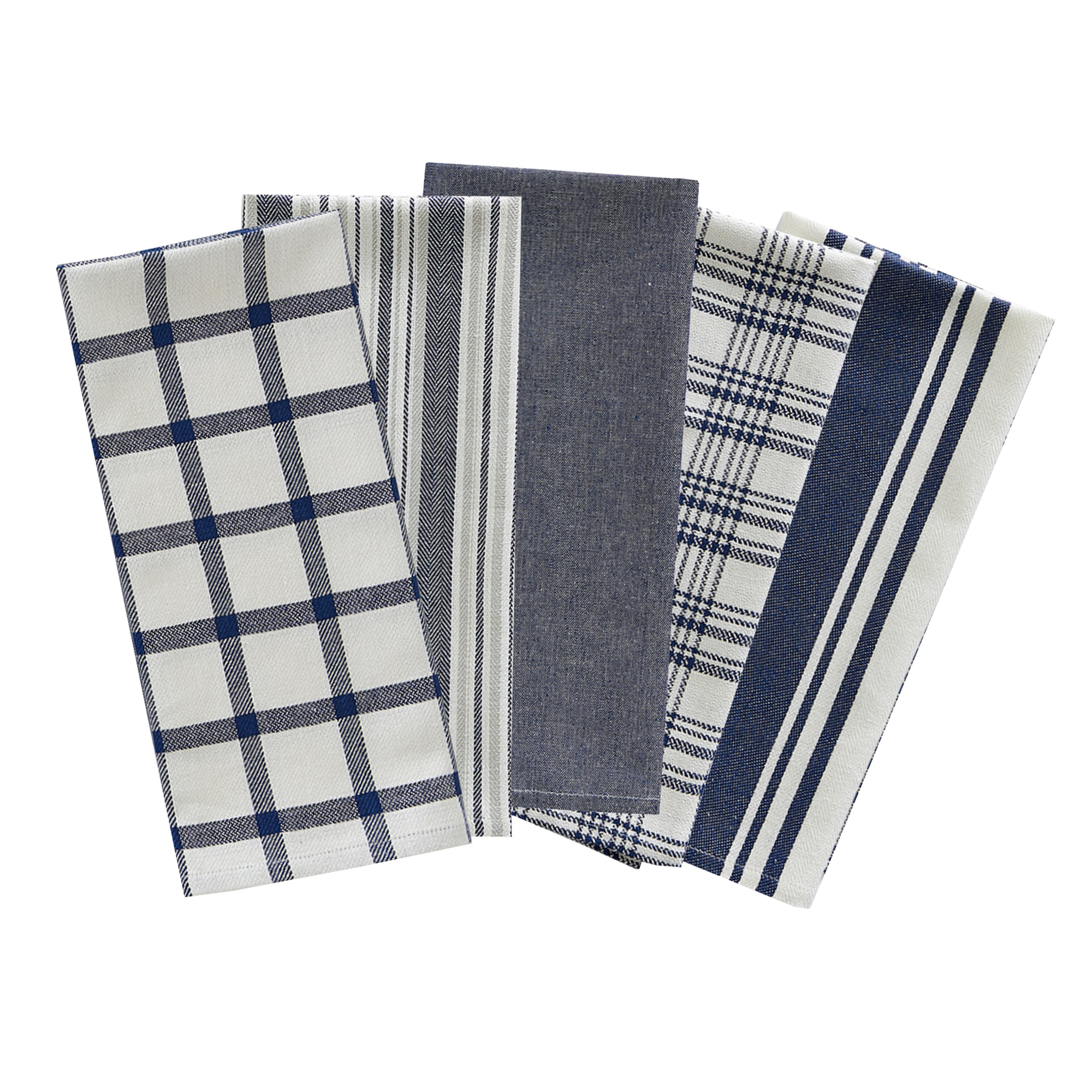 Design Imports Assorted Woven Kitchen Towel 5pack 9605511 HSN