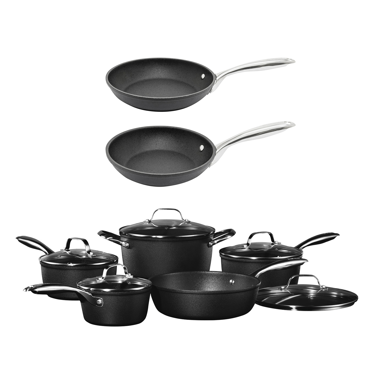 The Rock by Starfrit 8" & 9.5" Diamond Fry Pans & Diamond 10Piece Set 9771914 HSN