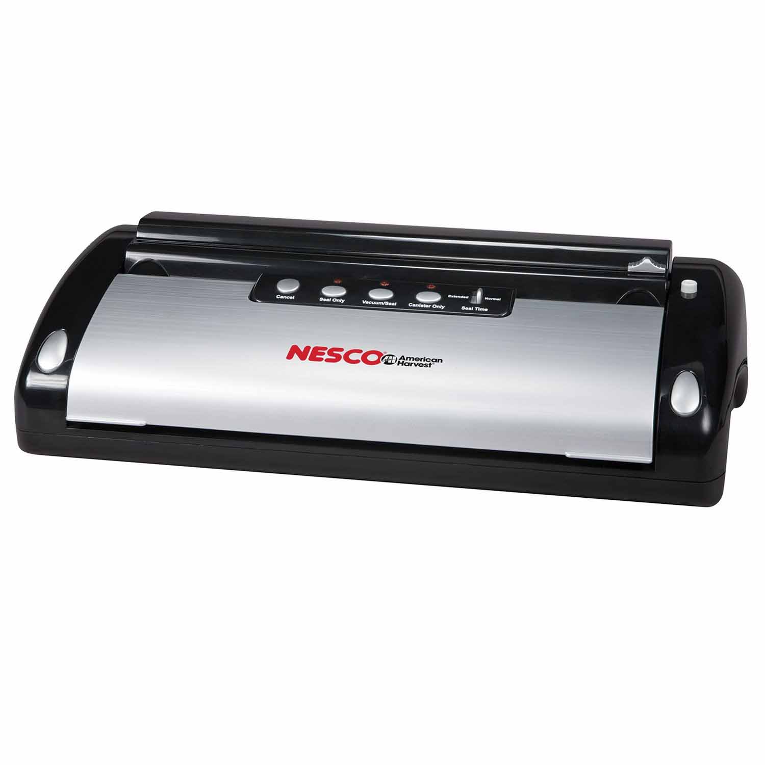 Nesco VS02 130 Watt, Black & Silver Food Sealer with Bag Cutter