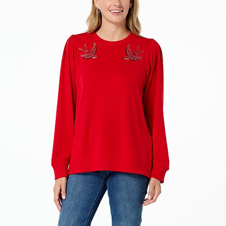 Originality Terry Heart Sweater (Extended Sizes Available) at Dry