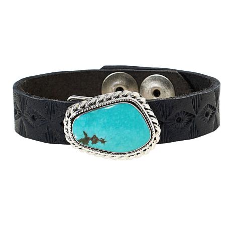 Chaco Canyon Campitos Turquoise Leather Bracelet 20919625 HSN