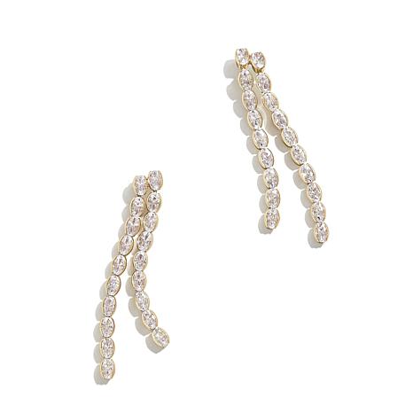 BAUBLEBAR Clear Stone Double Strand Drop Earrings 21620801 HSN