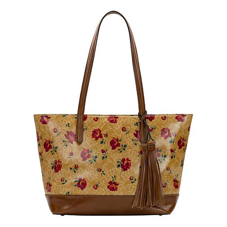 Patricia Nash Leather Spring Poppy Tote See discount Below for measurements