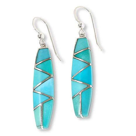 Turquoise cobblestone inlay solid hotsell sterling, silver earrings