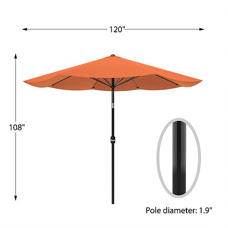 10 Auto Tilt Patio Umbrella With Easy Crank Terracotta 8830691 Hsn