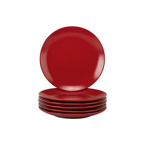 10 Strawberry Street Set of 6 Wazee Matte Salad Plates