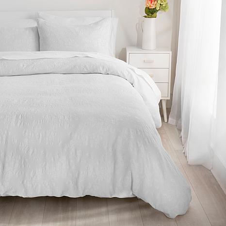 "As Is" Concierge Collection Floral Jacquard Duvet Set