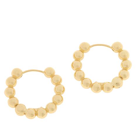 BAUBLEBAR Sutton Goldtone Beaded Hoop Earrings - 20629478 | HSN