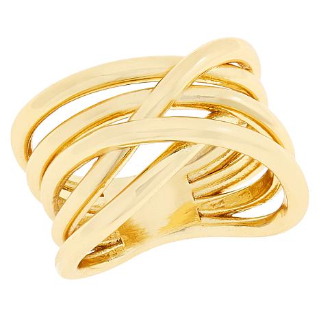 Bellezza Bronze Polished Crossover Ring - 20748215 | HSN