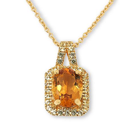 Colleen Lopez Gemstone and Sapphire Pendant with 18" Chain