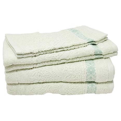 $39.95, Was $49, 18% Off! Concierge Collection 6-Piece Cotton Towel Set with Jacquard Dobby dealfomo