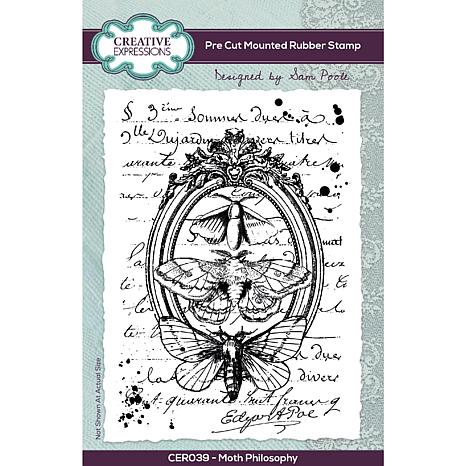 Creative Expressions Moth Philosophy Sam Poole Cling Stamp Cer039*