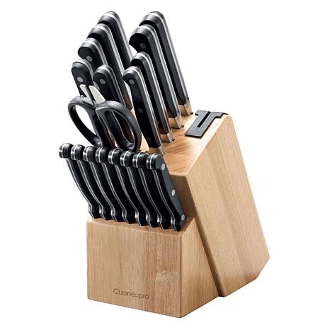 Sabatier Triple Rivet Knife Block Set, 15-Piece, Black 