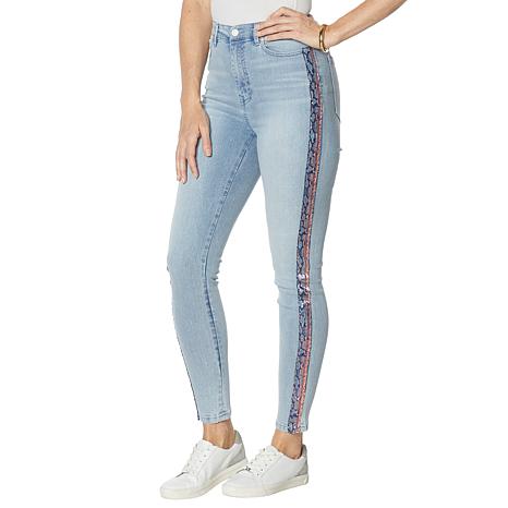 DG2 by Diane Gilman Classic Stretch Side Stripe Ultra Skinny Jean ...