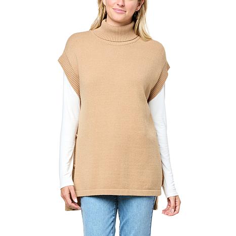 DG2 by Diane Gilman SoftEase Knit Turtleneck Sweater Poncho