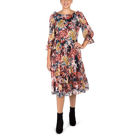 donna floral midi dress