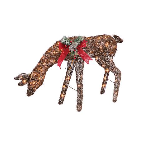 Electric Vine Feeding Doe Winter Yard Décor