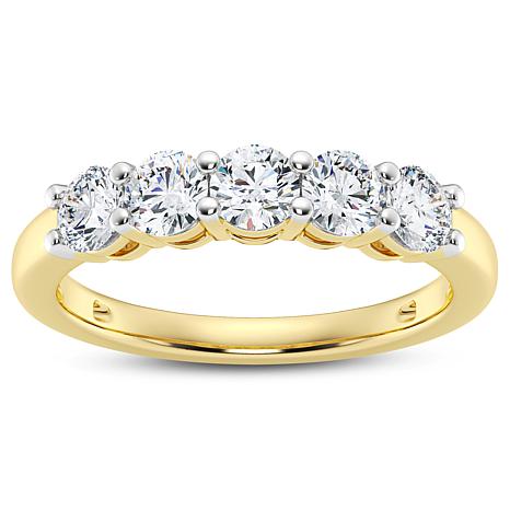 Éthique 1ctw Lab-Grown Diamond 14K Gold Round Five-Stone Ring ...